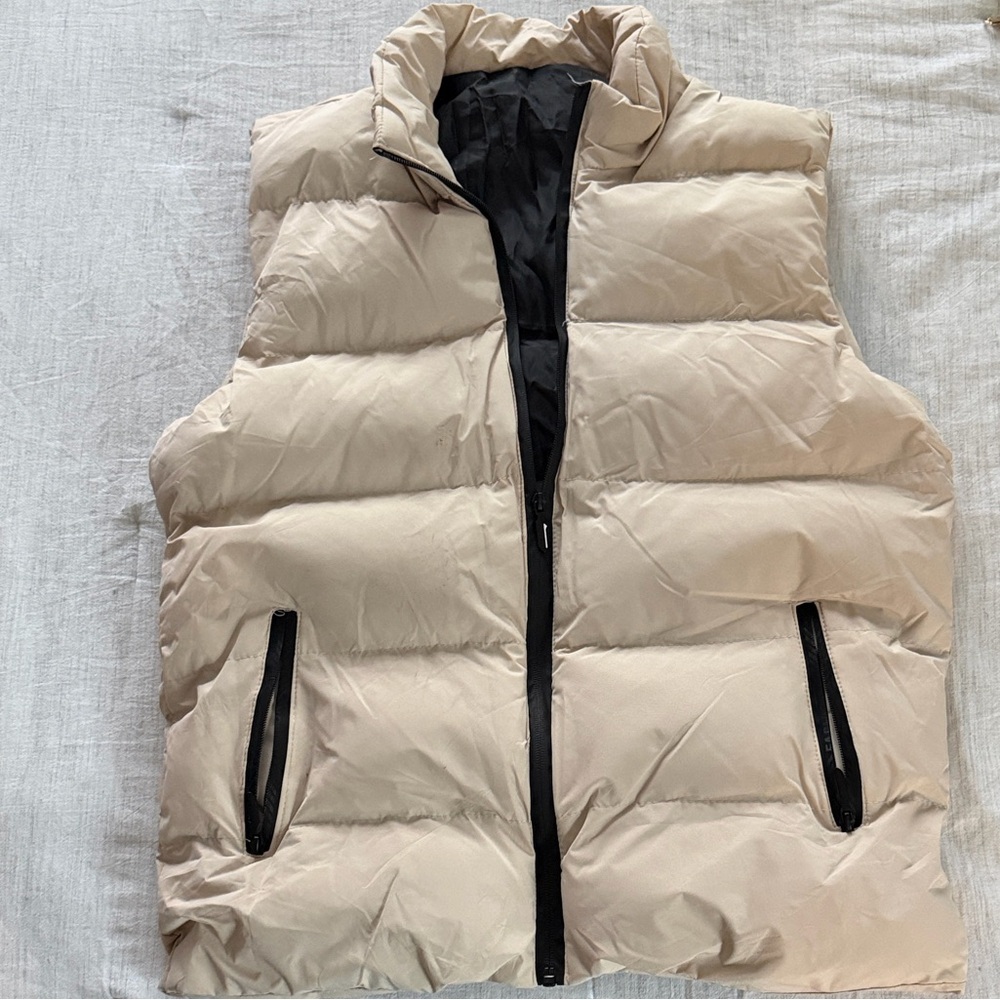 Men's Beige Puffer Vest
